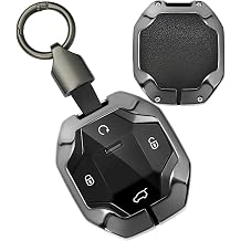 Leather Smart Key Case Cover Fit for Chery Jetour Traveler T2 2023 2024 Alloy Key Shell Holder Key Protector with Keychain 4 Button Black