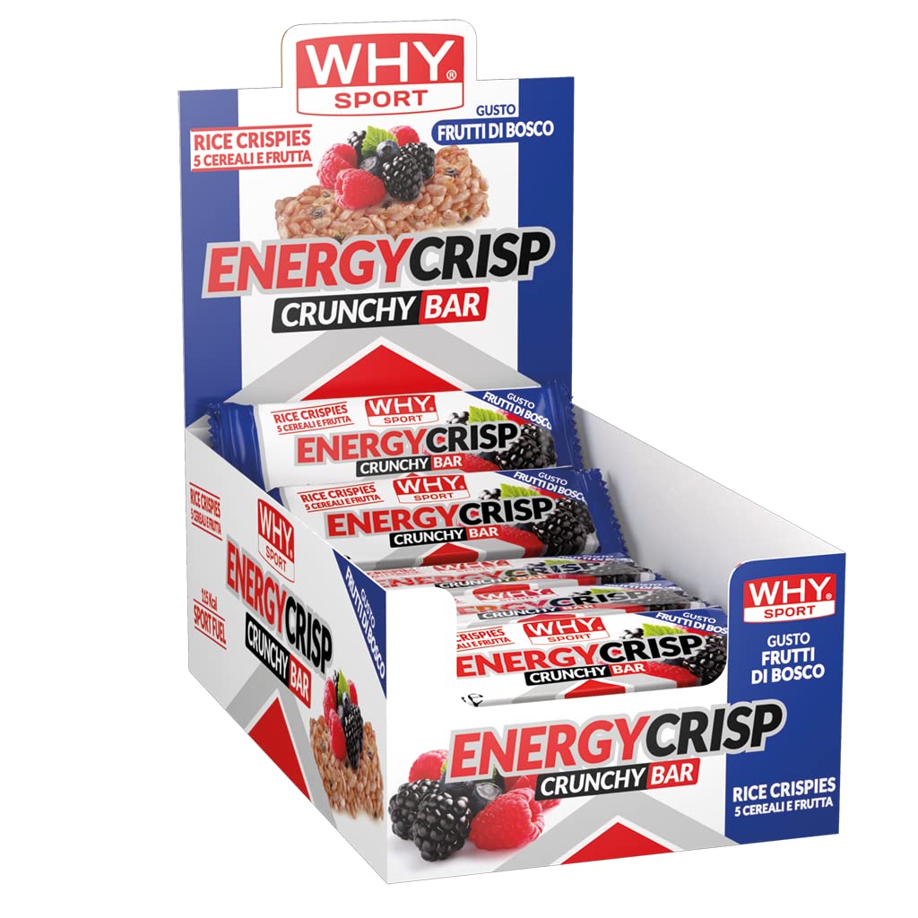 WHY SPORT ENERGY CRISP - Barrette Energetiche alla Frutta - Gusto Frutti di Bosco - Box da 24 Barrette - 30 gr
