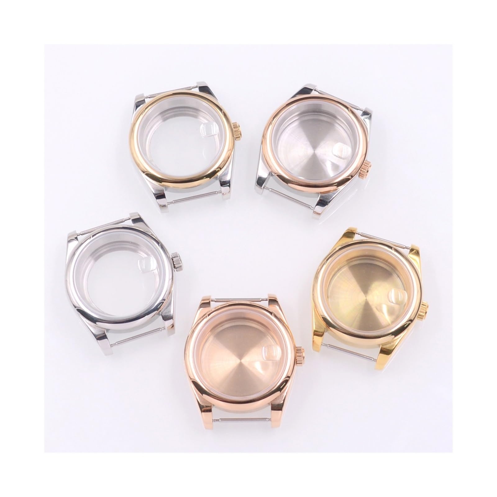 1 caja de reloj de cristal de zafiro para NH35 PT5000 ETA2824 Miyota 8215 (oro rosa, 36 mm ETA2824 PT5000)