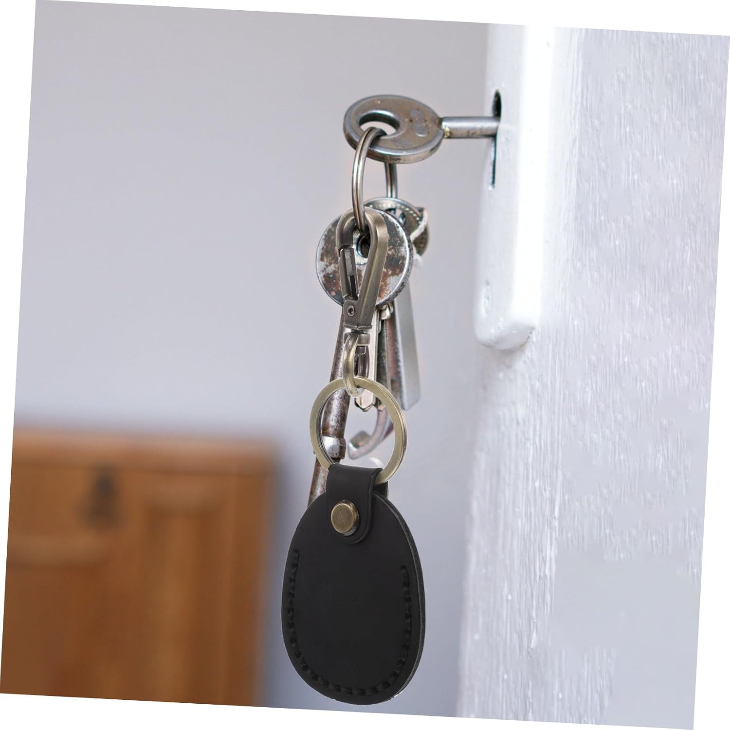 Abaodam Vintage PU Keychain Card Holder 3 Pack for Women, Access Cards