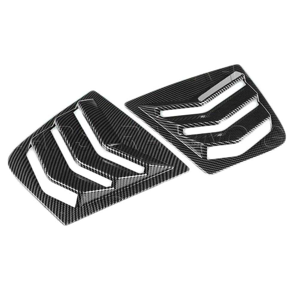 Signature Carbon Fiber Print Series Side Window Louvers Scoop Cover Vent Compatible with 2011-2021 Charger