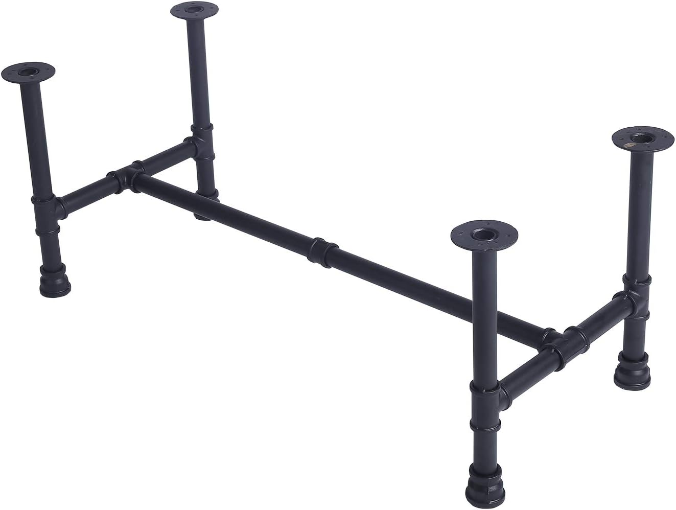 MBQQBlack Rustic Diameter 1/2” Desk Leg,Industrial Pipe Decor Furniture Table Legs,Flanges and Pipes for Custom Vintage Tables and Furniture Decorations, DIY Kit with Hardware(L x W 17.7 x H 15.7")