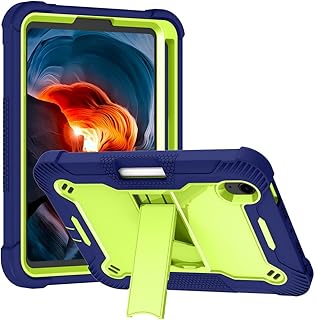MAKEIT Case for iPad Mini 6, 2021 New iPad Mini 6th Generation Case with Pencil Holder, Heavy Duty Shockproof Full Body Protective Case with Stand for iPad Mini 6th 8.3 inch