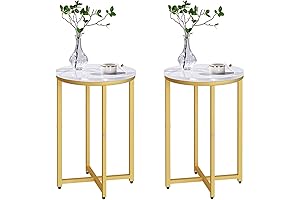 Elegant LTTROMAT Gold Side Table Set: Style and Functionality in One