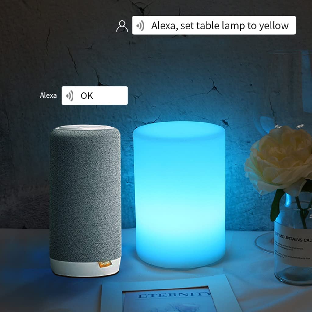 Lampada da Comodino USB, Music Sync RGB Cambia Colore Della Luce, Funziona con Alexa e Google Home, Controllo Vocale APP, per la Casa Delle Feste, la Camera da Letto