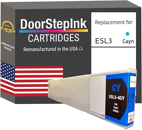 DoorStepInk Recambios de cartucho de tinta para Roland ESL3-4CY 440ML cian para impresora Roland SolJet Pro II V SJ-1045EX Roland VersaArt RE-640