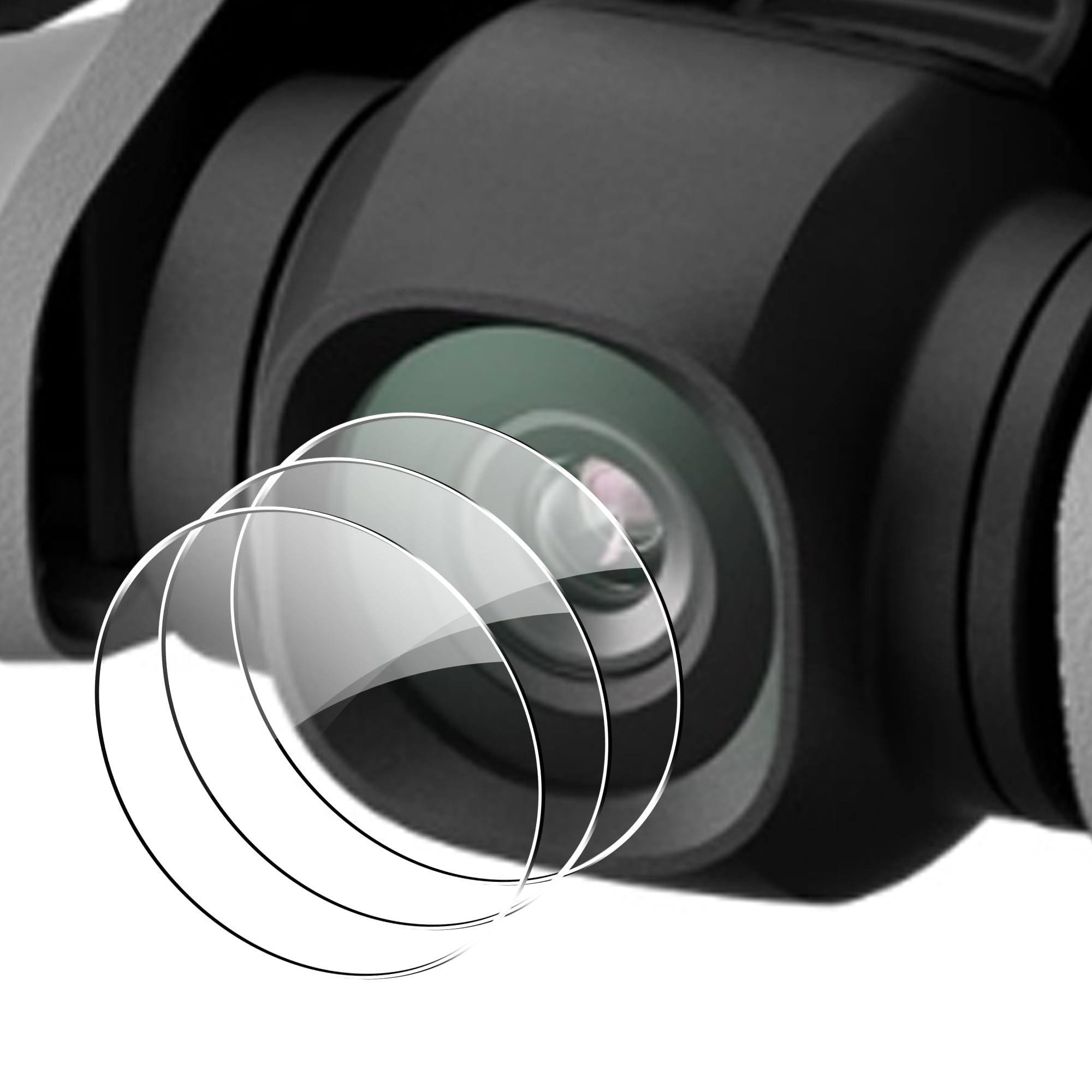 3 Pack Tempered Glass Lens Protection Film for DJI Neo 2 HD Protection Camera Lens Protector