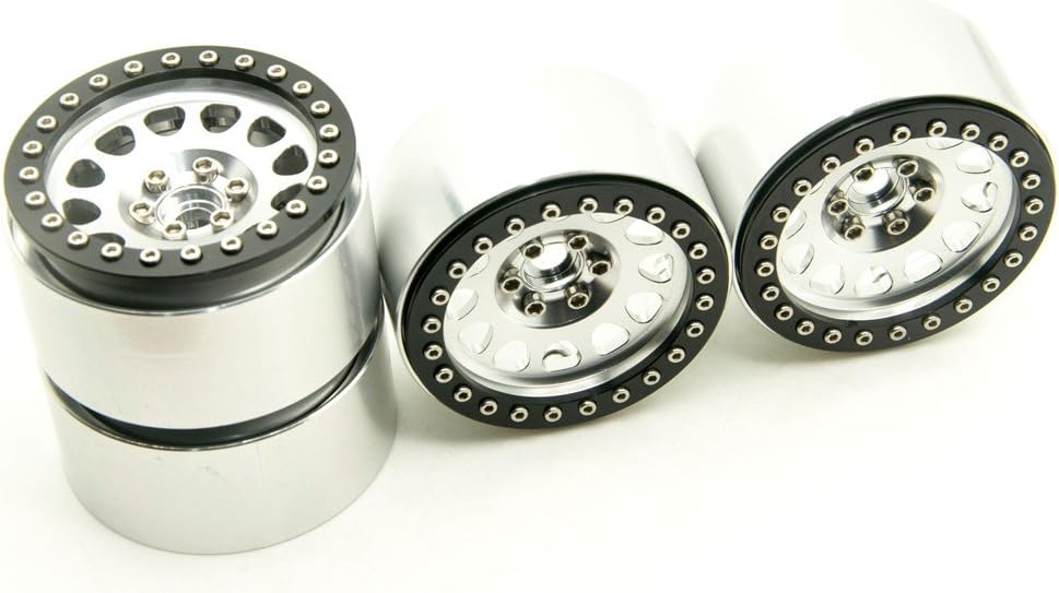 RCLIONS Aluminum 2.2" RC Beadlock Wheels Rims 35mm for 1/10th RC Rock Crawler Car -Pack of 4