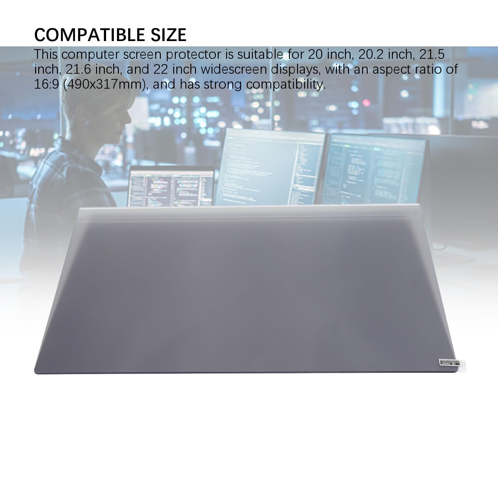 Protector de pantalla bloqueador de luz azul para monitores de 20 a 22 pulgadas con relación de aspecto 16:10, película filtro de privacidad antideslumbrante con protección contra