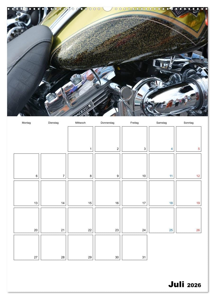 Harley Davidson Familienplaner (hochwertiger Premium Wandkalender 2026 DIN A2 hoch), Kunstdruck in Hochglanz: Familienplaner für Harley-Fans (CALVENDO Hobbys)