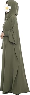 Muslim Prayer Dress Abaya Solid One-Piece Hoodie Abaya Dress for Women Long Maxi Dress Islamic Dubai Jilbab