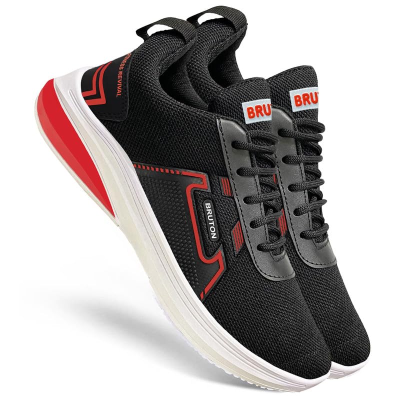 bruton 482 Men's & Boy's PVC Sole with Breathable Mesh Upper Black Running Shoes for Rinning, Gym and Sports Activity-picture-39