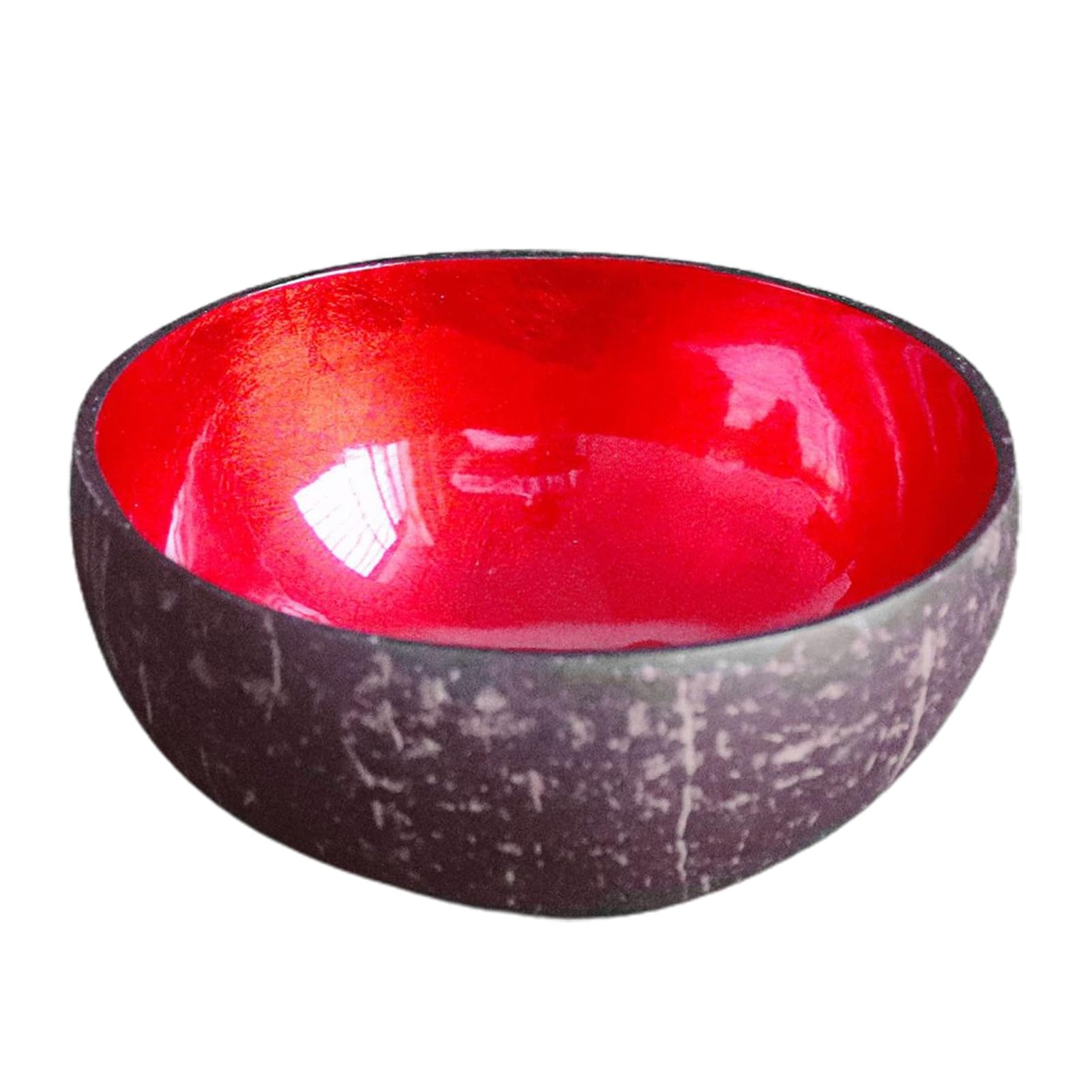 ulafbwur Coconut Shell Bowls Space-Saving Compact Small Anti-Deform Retro Coconut Bowls Red