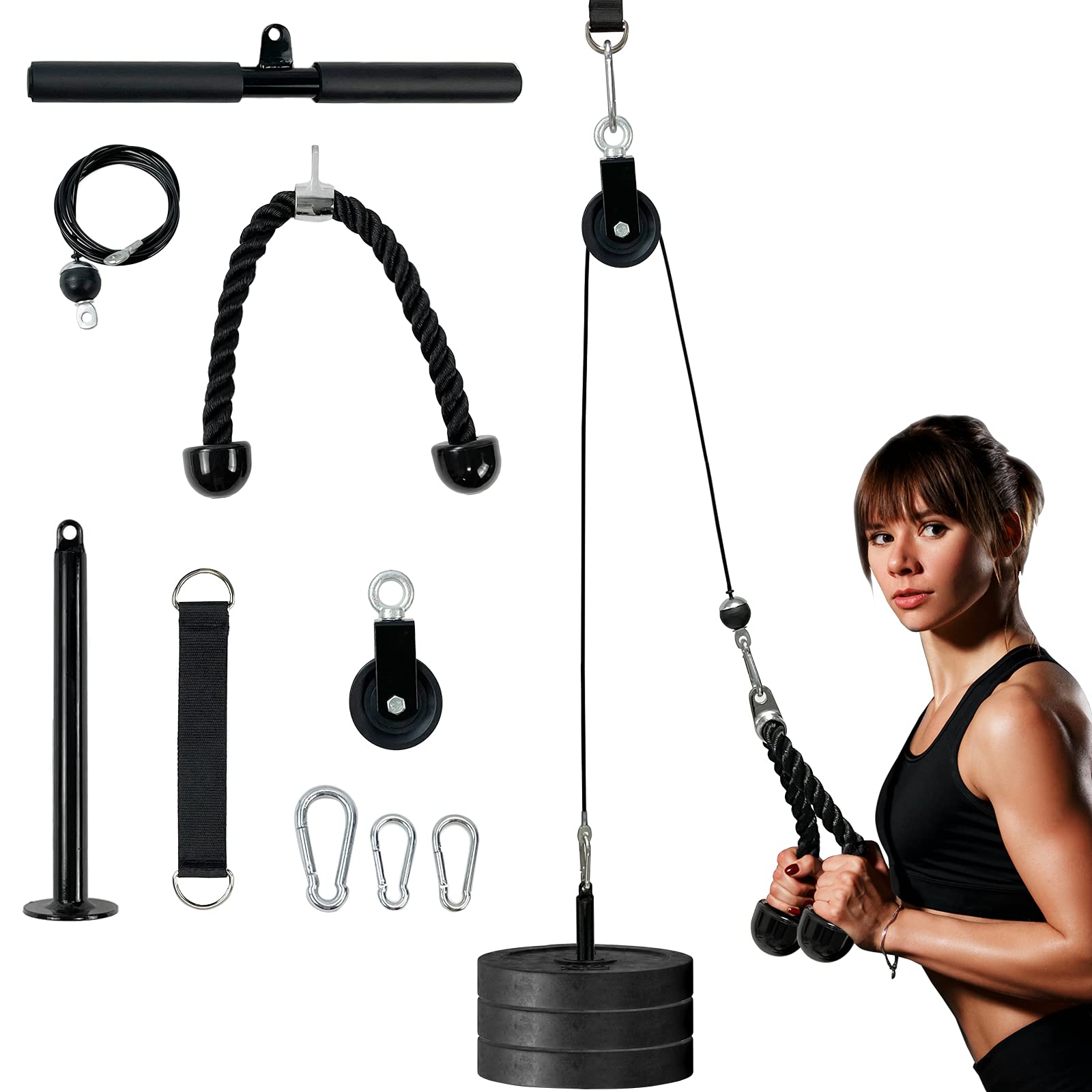 Buy Autsport LAT and Lift Pulley System Gym, LAT Pull Down Cable Machine with Accessories