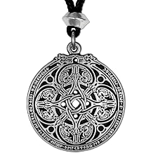 Pewter Celtic Dragon Shield Pendant | Nordic Rune Necklace