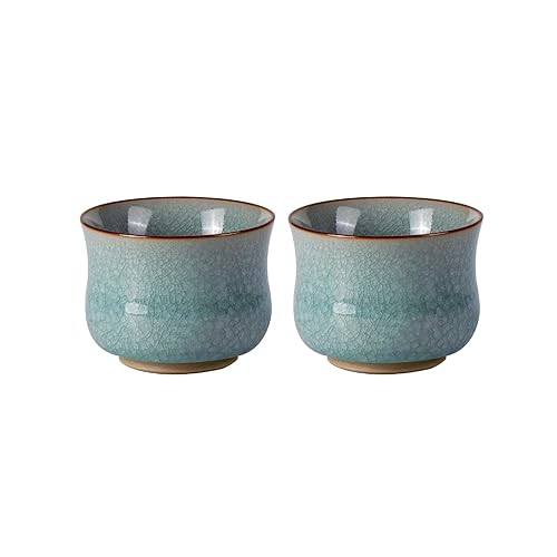 KAMMAK Tea Cup Set of 2 Porcelain Small Tea Cups