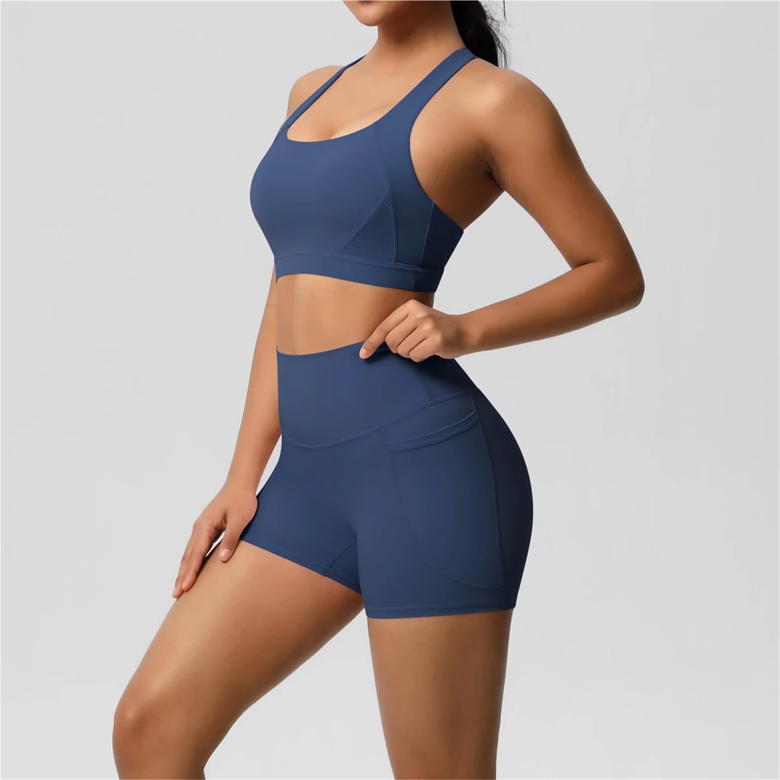 Conjunto Deportivo Mujer Ropa deportiva de 2 piezas con conjunto Yoga embolsado, ropa gimnasio, trajes, sujetador deportivo, mallas