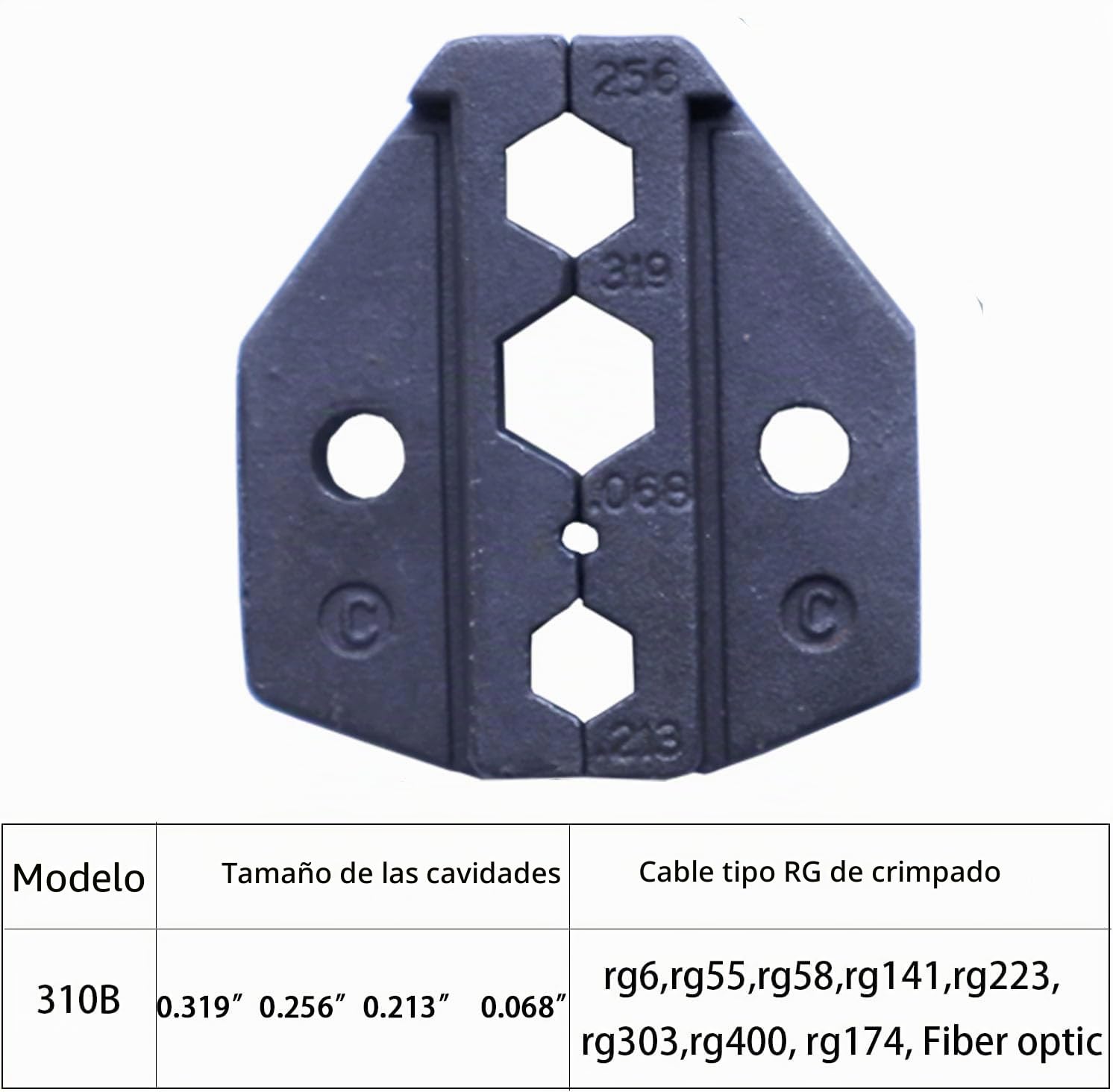 Juego de herramientas de crimpado coaxial, BNC TNC SMA UHF PL259 N F ST SC etc. Conector RF, con 4 matrices intercambiables y un destornillador, puede engarzar coaxial de 1.07 a 10.9 mm