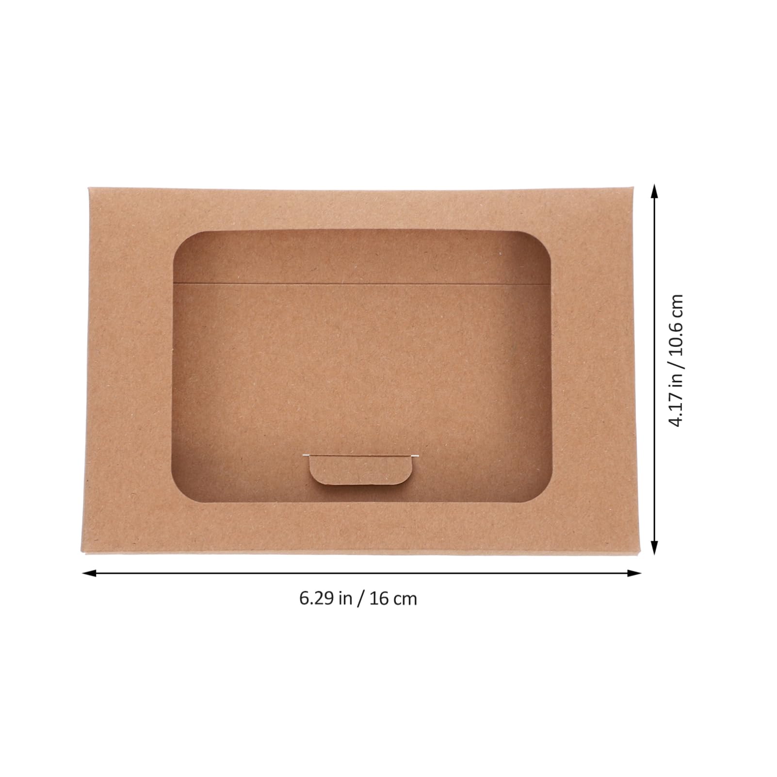 BEBEMOKO 50pcs Kraft Paper Card Boxes with Clear Window Elegant Greeting Card Container for Postcards Invitations and Versatile Mailing for All Occasions