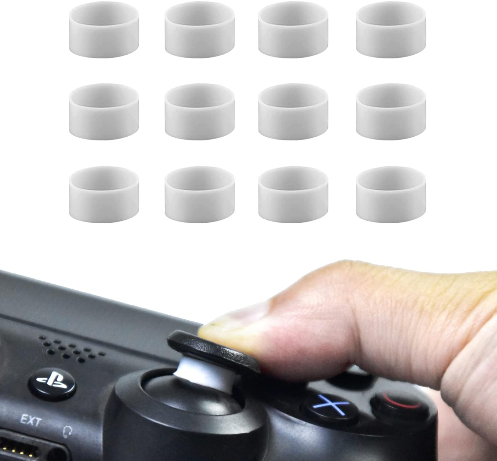 SehaweiJoystick Protectors, Silicone Joystick Protector, Invisible Elastic Protection for Steam Deck/Xbox/PS4/PS5 Game Joystick(White)12 Pcs
