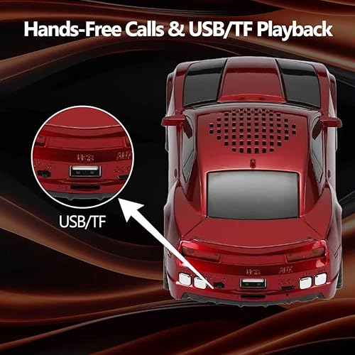 Miniatura 7 de Altavoz portátil inalámbrico para modelo de coche con sonido estéreo, emparejamiento TWS, luces LED de fiesta, reproducción USBTFAUX, ruedas