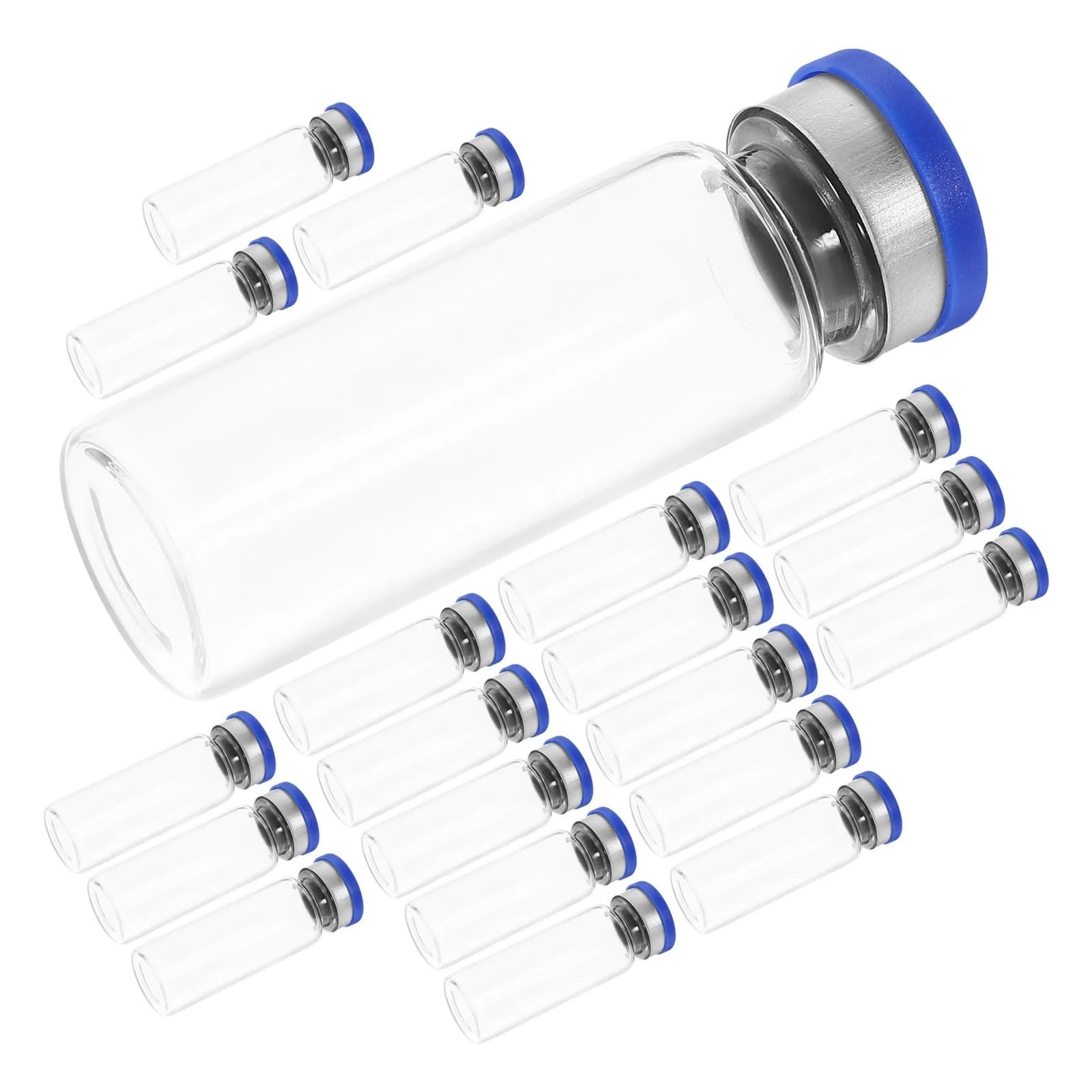 20 Stück Fläschchen 12 ml Klarglasflaschen Kleine Glasaufbewahrungsflaschen for wissenschaftliche Reagenzglas-Probenbehälter