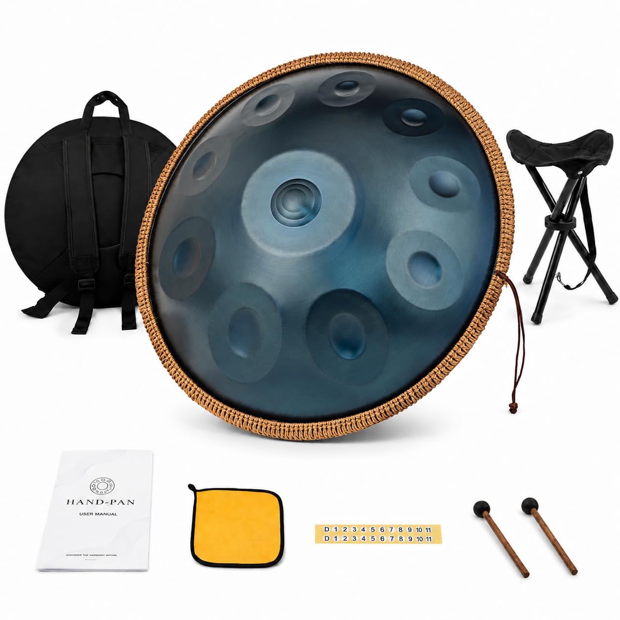 Handpan 440 Hz, 3 Notas Centrales, Para MeditacióN Y Familia