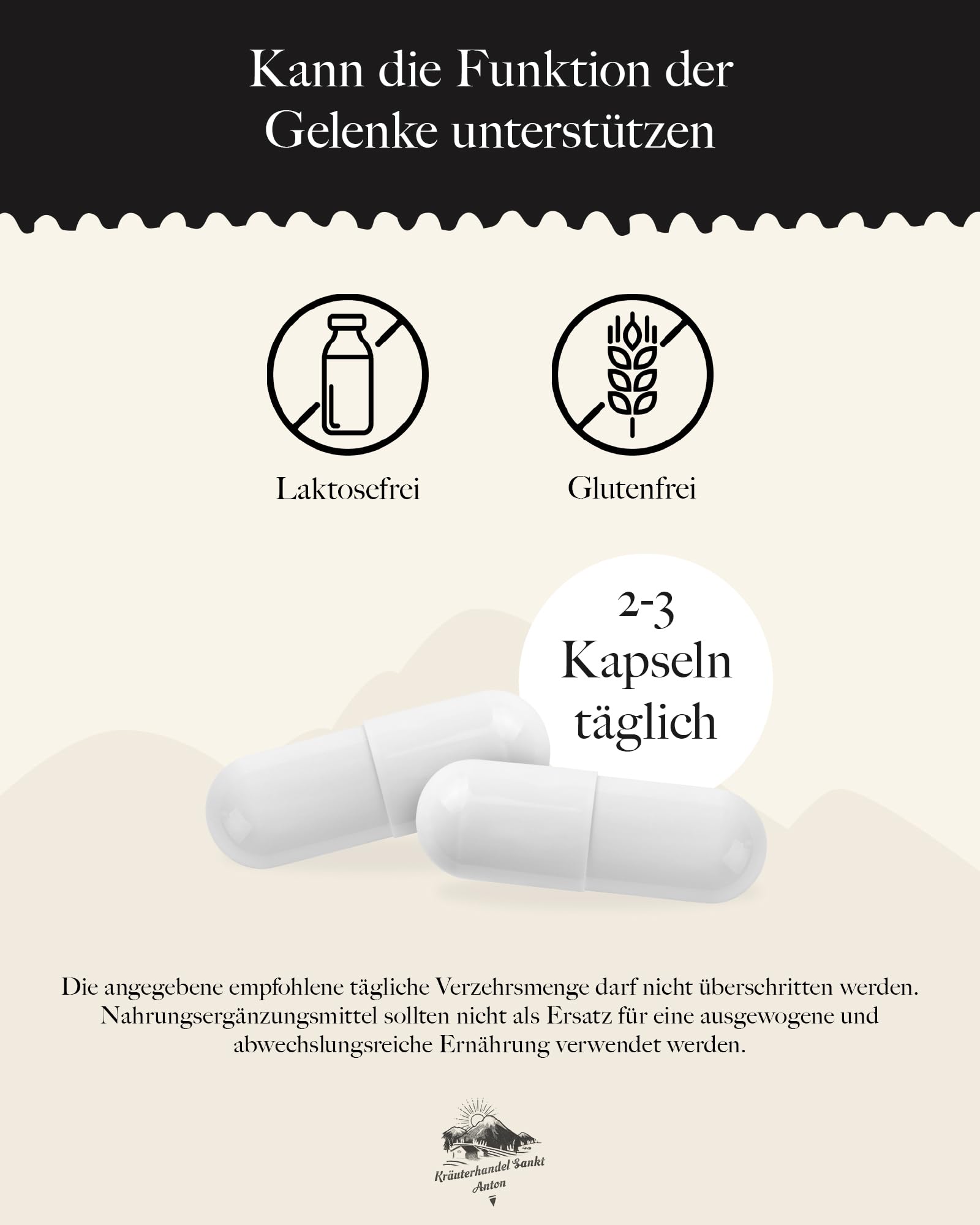 KRÄUTERHANDEL SANKT ANTON - Grünlippmuschel Kapseln, 150 Kapseln für 1-3 Monate, Nahrungsergänzungsmittel mit Grünlippmuschel-Konzentrat, 500 mg pro Kapsel, Premium Qualität
