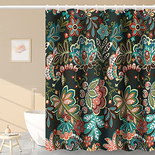 Umpoo Bohemian Mandala Exotic Floral Shower Curtains Vintage Colorful Paisley Chic Print Design Shower Curtain for Modern Aesthetics Bathroom Decor Waterproof Sets with Hooks, 72x72 Inch by Umpoo - Used condition - Image 3
