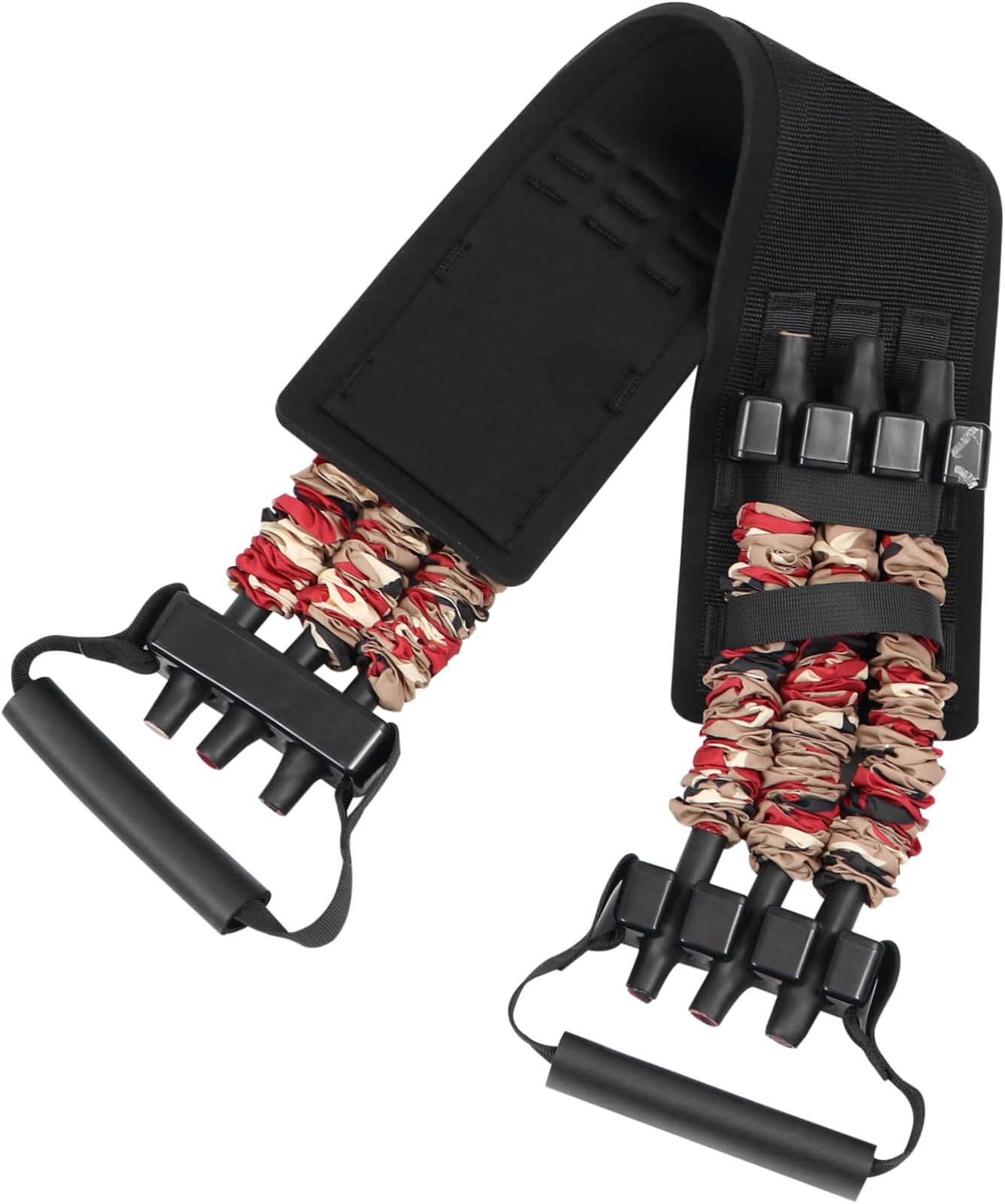 Bench Press Elastic Resistance Bands with Waist Cushion Flame Camouflage Chest Expander for Bodybuilding and Home Workouts Durable Pulling Resistance Bands for Fitness Training