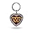 Rico Industries NFL Washington Commanders Bling Heart Key Chain Rhinestone Heart Keychain,3.5x1.5