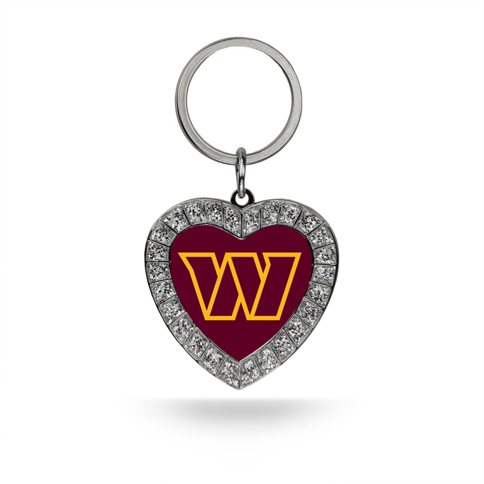 Rico Industries NFL Football Rhinestone Heart Keychain - Great Accessory