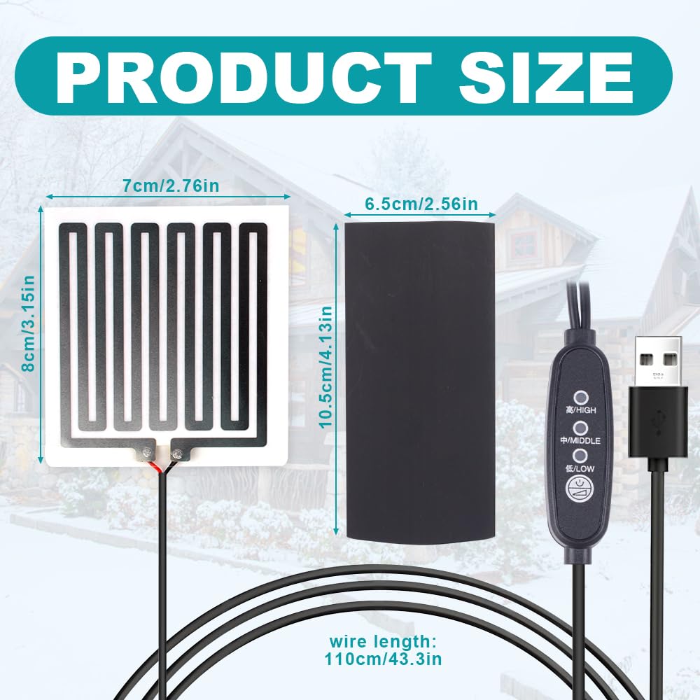 Manopole Riscaldate Moto, HOVCEH 1 Paio 5V USB Universale Manopole Riscaldate, Temperatura a Tre Livelli, Heated grips per Motociclette, Biciclette, Scooter