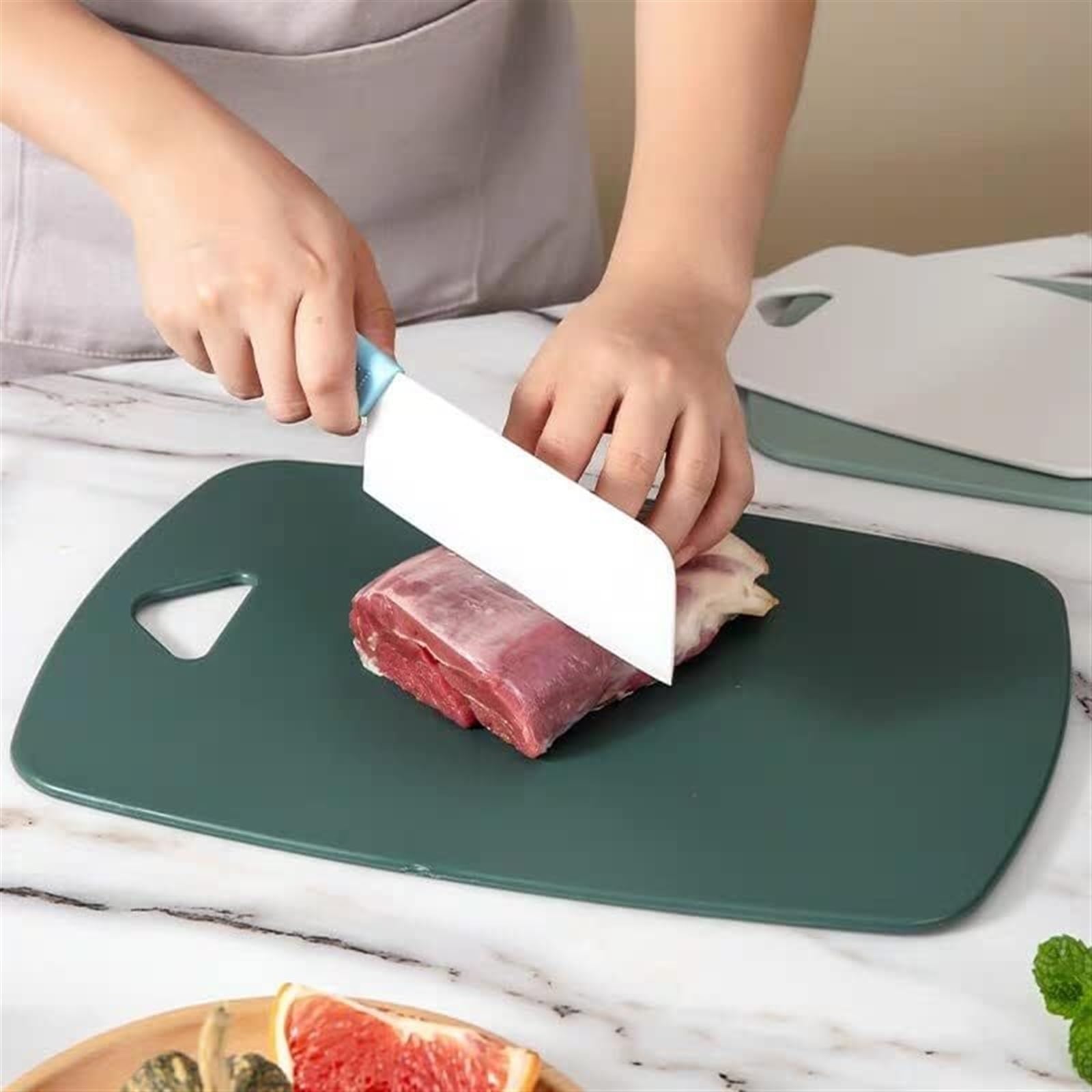 Schneidebrett Für Obst Gemüse Fleisch Kunststoff-Schneidebrett-Set Mit 3 Verschiedenen Größen, Schneidebretter Für Die Küche, Spülmaschinenfest(A)