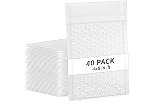 4x8 Inch White Bubble Mailers 40 Pack - Ideal for Small Business Card Packaging