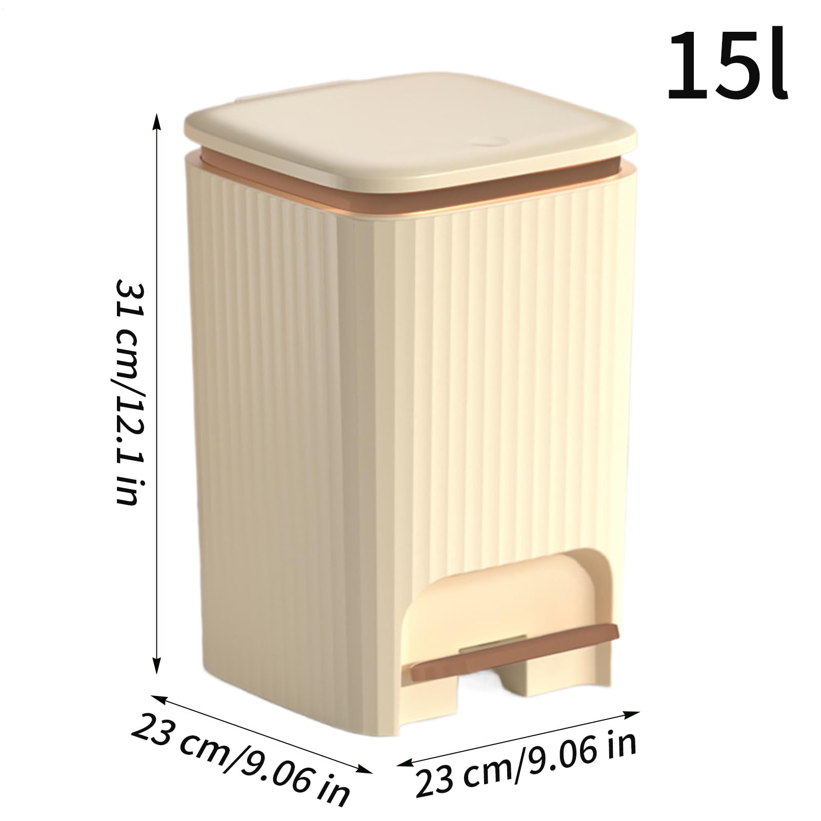 Pattumiera con coperchio per bagno, silenziosa, antiodore | Pattumiera da cucina a pressione e pedale, per bagno, camera da letto, soggiorno,