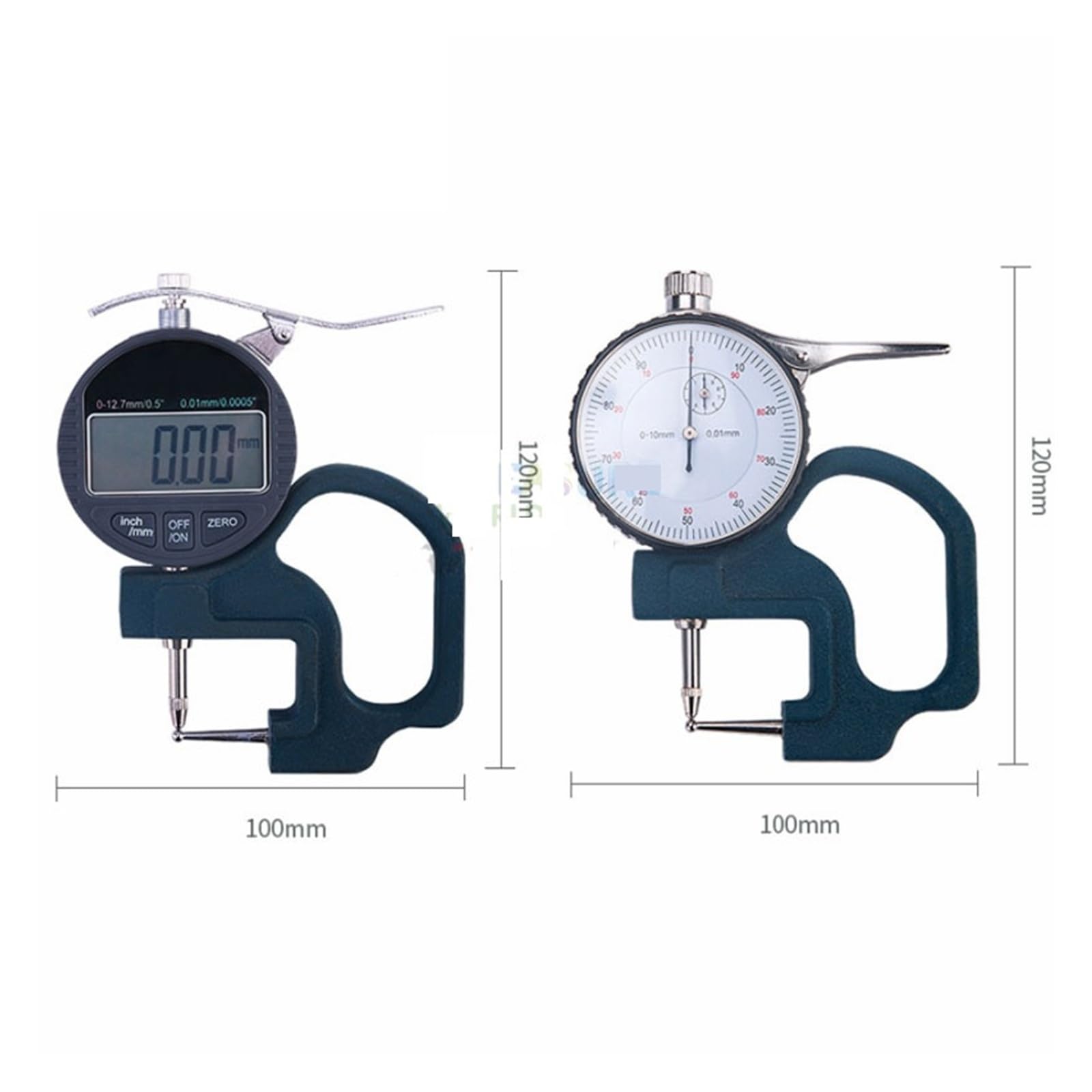 Medidor de espesor de tubo digital de 0-10 0,01 mm y 0-12,7 mm for medir el espesor de superficies curvas. Herramientas de medición. Herramientas de maquinista(0-10mm tube)