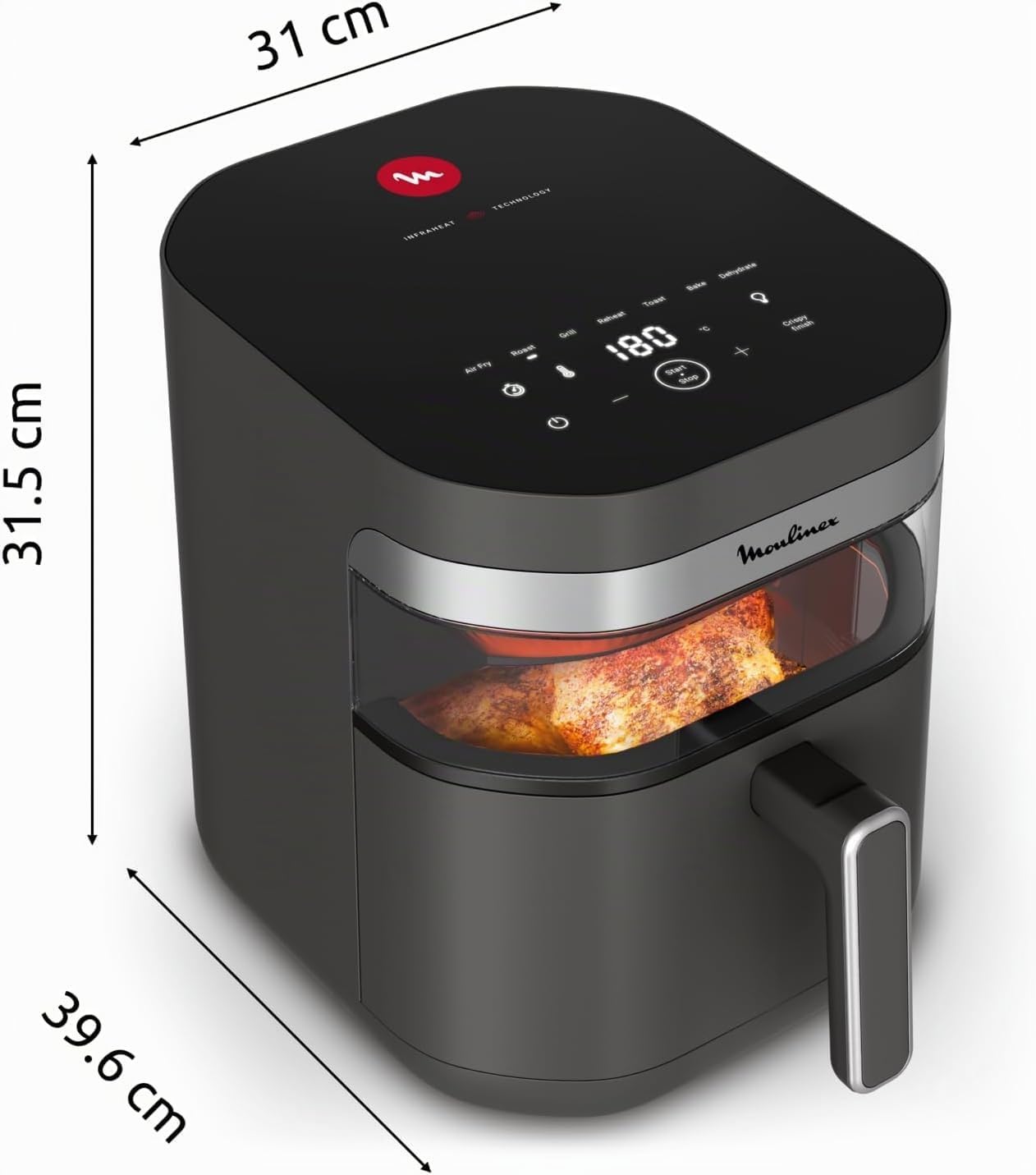 Moulinex Easy Fry Infrared 7L, Air fryer, ekskluzywna technologia podczerwieni, szybsza, bardziej jednorodna, duża pojemność, EZ832HF0
