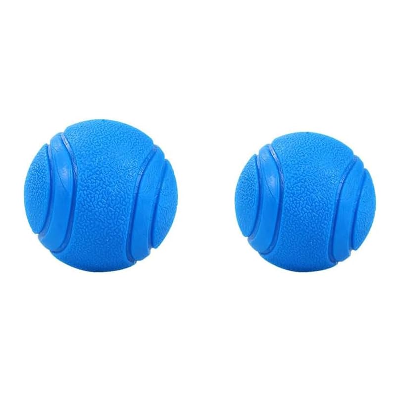Bola de Borracha para Cães FSDAFHOE para Busca e Mastigação, Azul, 2 Unidades