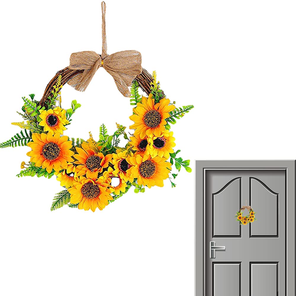 Décoration Couronne Fleurs Artificielles, Couronne de Porte Couronne Murale, Couronne pour Porte D'entrée, Couronne de Porte Artificiellement Florale, pour Maison, Fêtes, Portes, Mariages