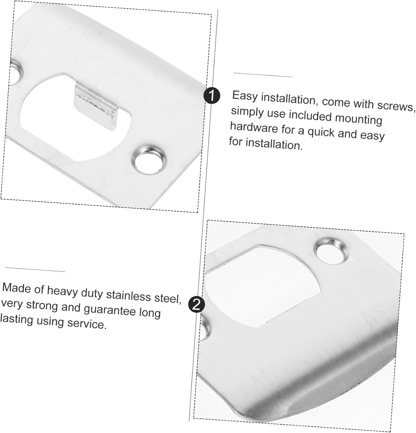 2Sets Door Strike Plates Reinforcement Covers for Deadbolt Security Easy Installation with Included Screws Compatible with Residential Doors
