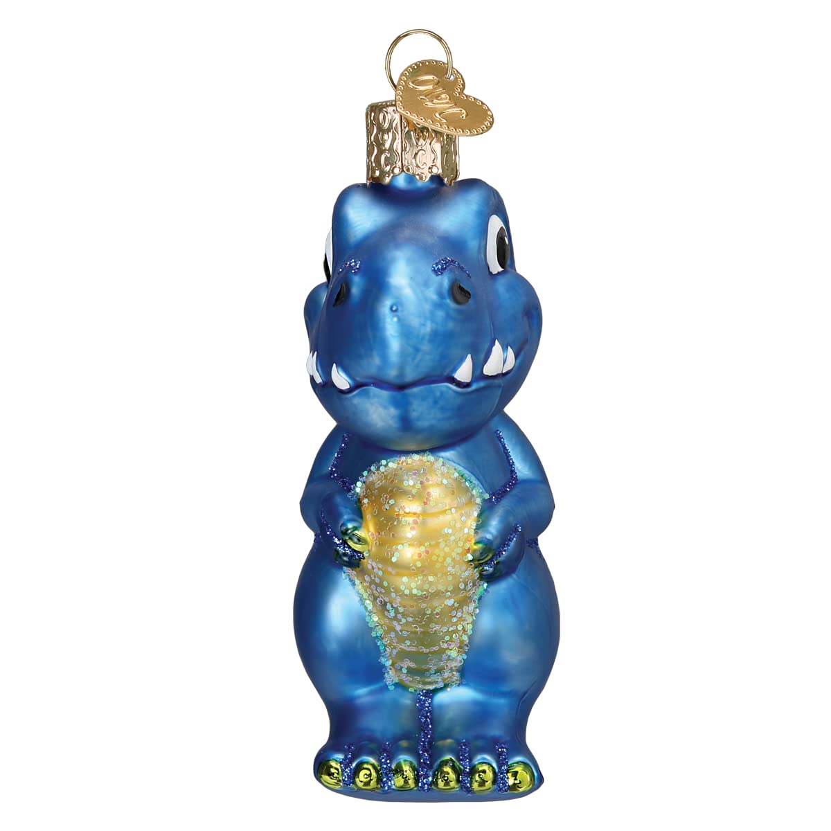 Old World Christmas A-Roarable Tyrannosaurus - Adorno de Cristal soplado para árbol de Navidad