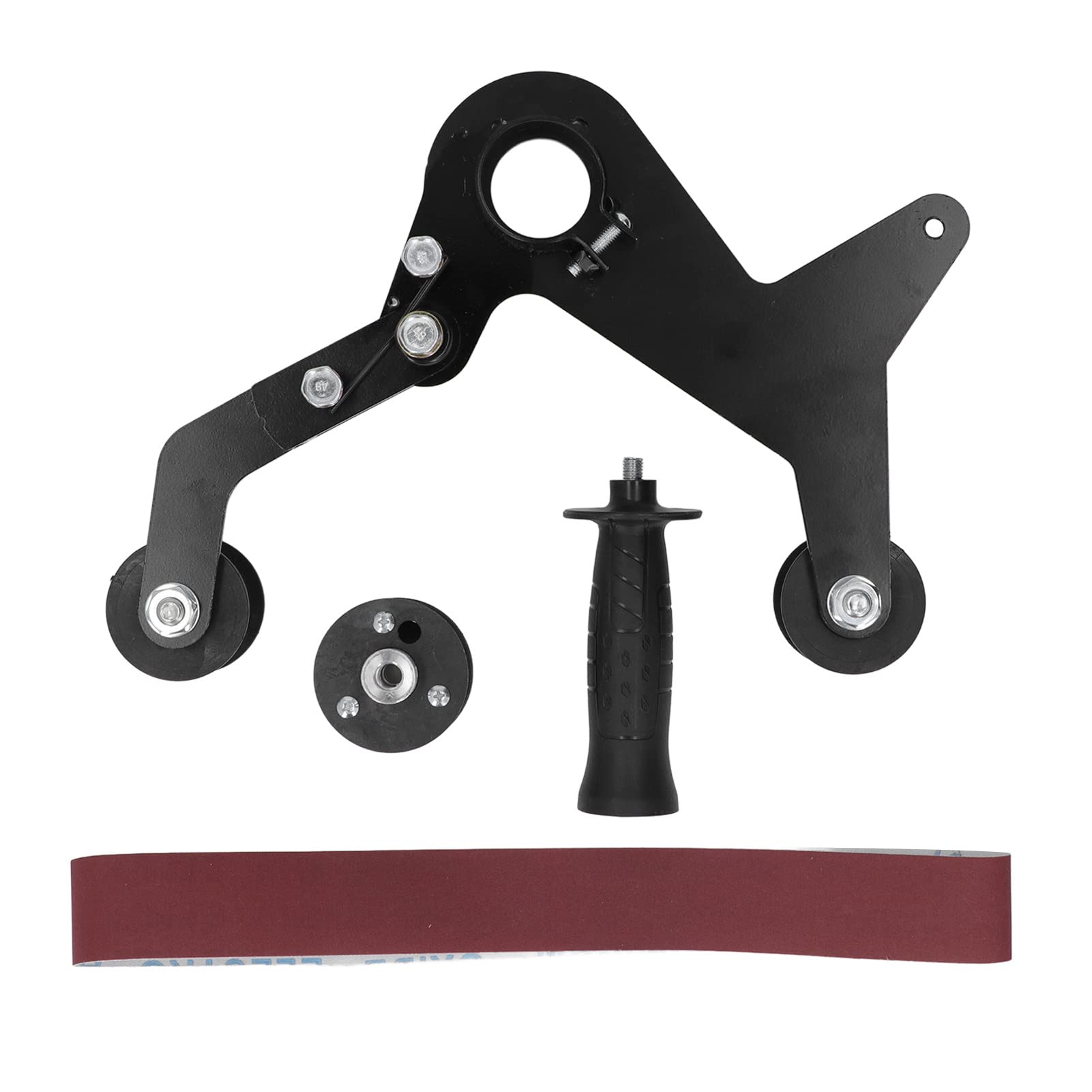 Adapter Szlifierki Taśmowej ze Stali Nierdzewnej do Szlifierki Kątowej - Stabilne Narzędzie do Szlifowania Powierzchni Drewnianych, Metalowych i Rurowych (10 MM)