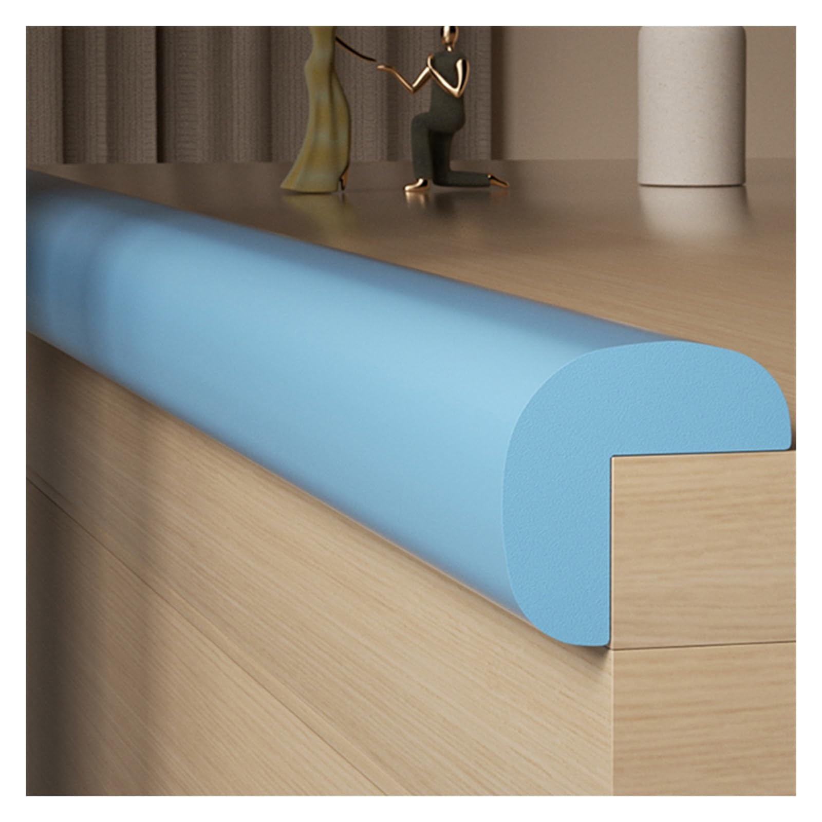 WIGING Foam Safety Strips, L Type Safety Edge Protection Strip, Self-Adhesive Children Anti Collision Strip, Table Corners Cushion Bumper For Furniture Desk Worktop (Color : Blue, Size : 4m/13.12ft)