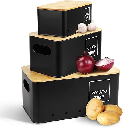 Range Oignon Et Ail Xbopetda Récipient De Stockage Alientaire Pour
