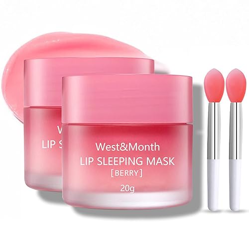 Máscara de labios para dormir, máscara de labios reparadora nocturna, hidratante y prevención exfoliante de labios secos y agrietados, vitamina E