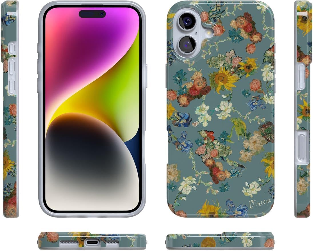 Casely iPhone 16 Case | Van Gogh | Vincent's Flowers | Compatible with MagSafe | Classic Ultra Slim Design