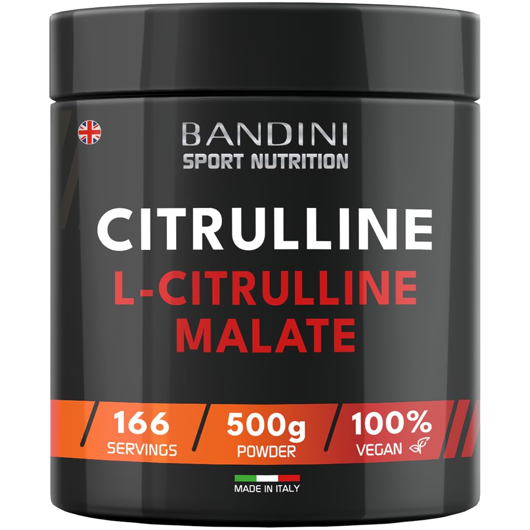 Bandini® Citrulline Malate 2:1 500g Powder | 3g Daily Dose - 166 Servings | L-Citrulline Malate Nitric Oxide Enhancer | Pre-Workout Supplement for Athletes | Unflavoured Essential Amino Acid | VeganBandini® Citrulline Malate 2:1 500g Powder | 3g Dail…