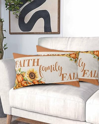 Miniatura 2 de Fundas de almohada de tamaño King con diseño de calabaza, girasol, fundas de almohada suaves decorativas para sofá de cuerpo largo con cierre de