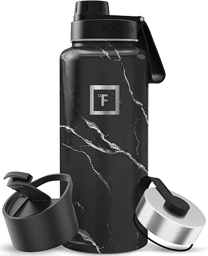 Miniatura 19 de IRON °FLASK Frasco de hidratación para acampar y senderismo con pajilla, botella de agua deportiva de acero inoxidable con aislamiento de boca